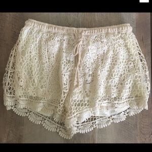 Womens Canolay Shorts Size Medium Open Weave Lace